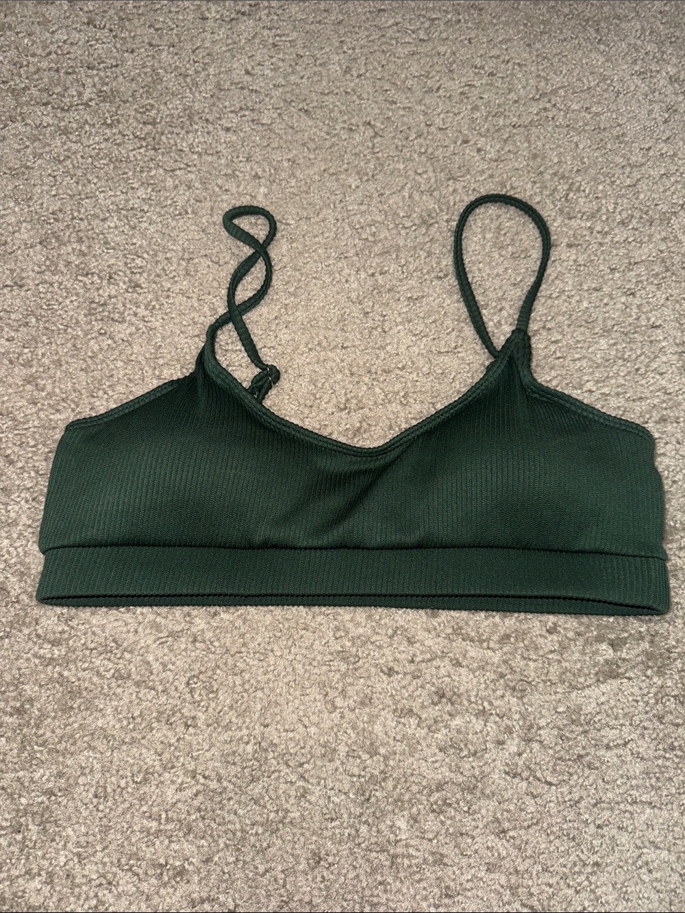 Dark Green Ribbed Bikini Set - Picture 3 of 6